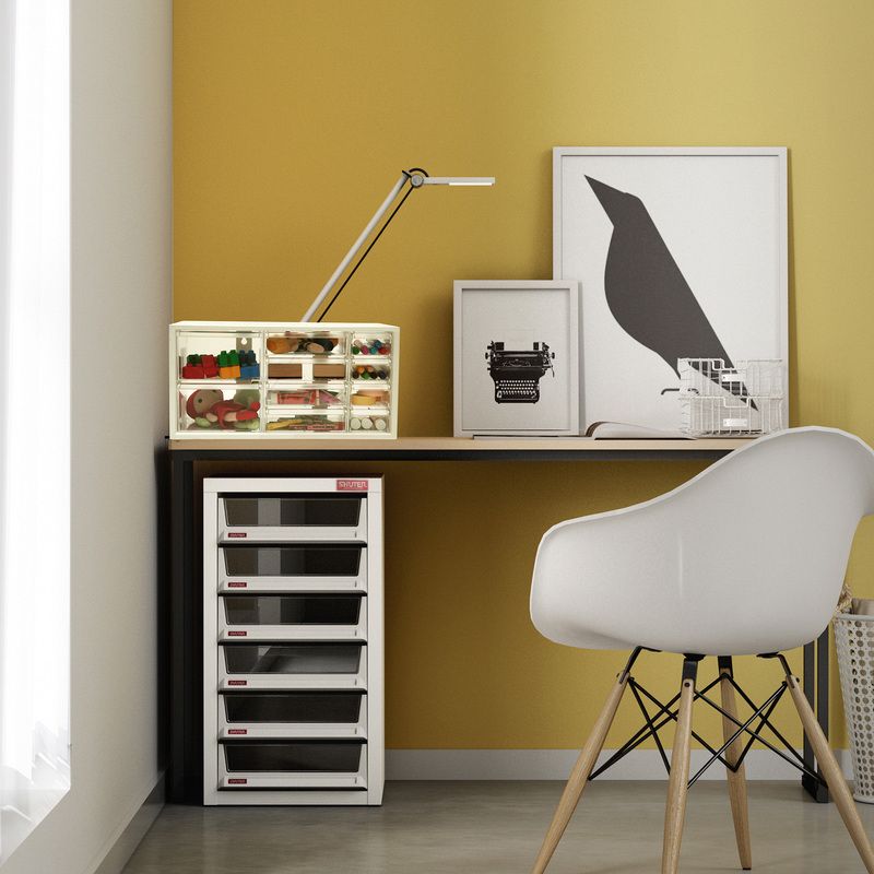 Organizador de escritorio de plástico mediano con 10 cajones mixtos, Armario de plástico para archivos: almacenamiento de oficina simplificado