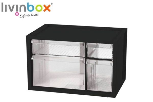 Portable Craft Organizer Box, 5.3 Liter, Plastic File Cabinet: Streamlined  Office Storage
