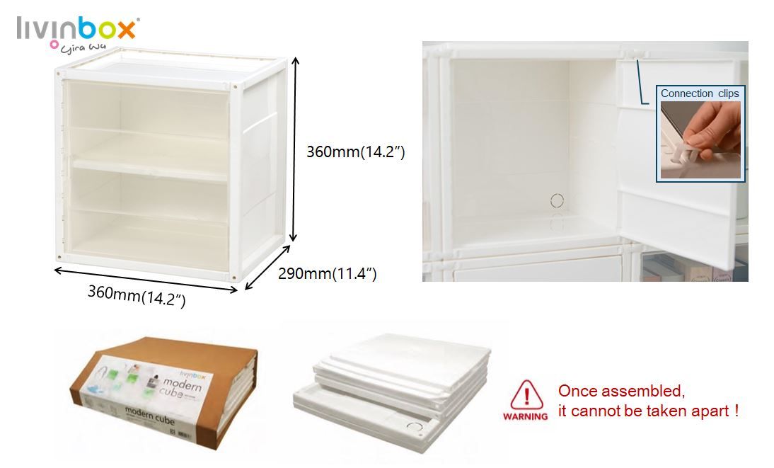 Organizzatore A Cubi C&AHOME - 12 Ripiani Con Ante | In Plastica E Metallo | 36.6x12.4x48.4 Cm | Per Camera E Soggiorno - Foto 7