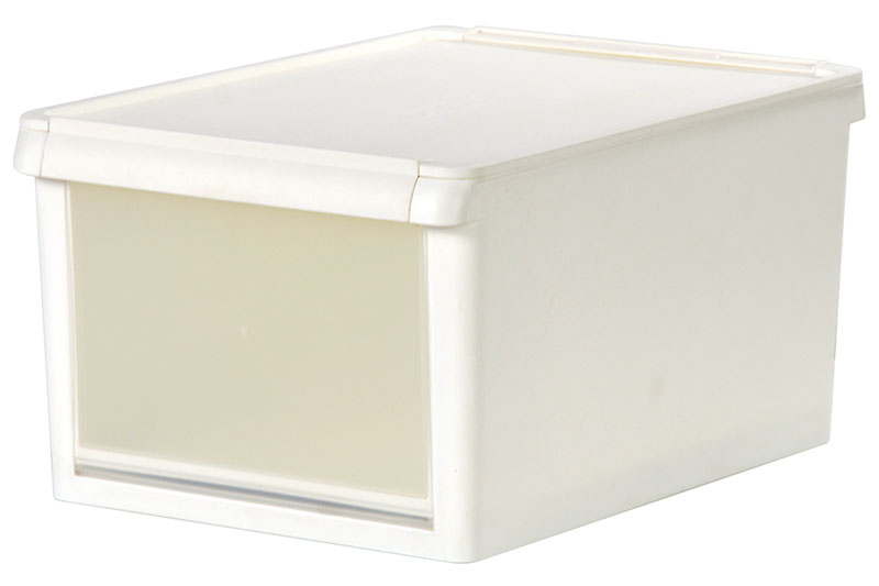 Drop-down Door Storage Box - 13 Liter Volume, Plastic File Cabinet:  Streamlined Office Storage