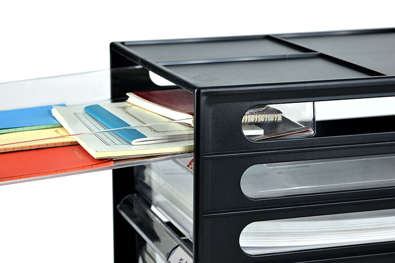  HANDIYA Archivador de archivador, cajón de escritorio, gabinete  de papelería, caja de almacenamiento de datos de plástico, archivador de 5  capas (color D: D) : Productos de Oficina