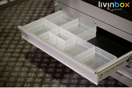 Organizzatore per cassetti, Carrello a 3 livelli con ventilazione:  Versatile sistema di stoccaggio mobile