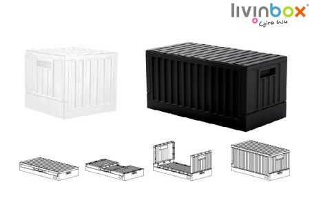 Caja plegable, Carrito de 3 niveles con ventilación: Almacenamiento móvil  versátil