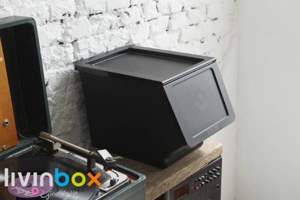 Stackable storage bin with wider mouth, 23L | Plastic File Cabinet ...