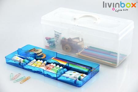 Boîte d'organisation d'artisanat portable, Solutions de rangement en  plastique pour le bureau et la maison
