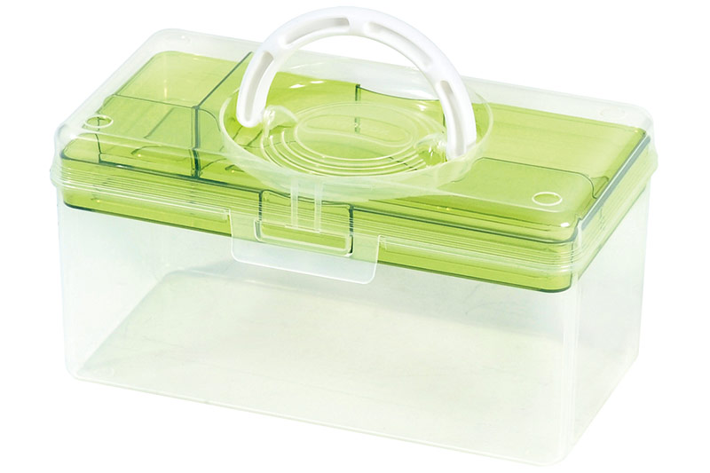 Portable Antibacterial Craft Organizer Box, 3.3 Liter, Plastic File  Cabinet: Streamlined Office Storage
