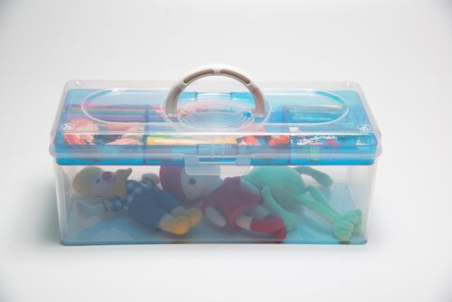 Portable Antibacterial Craft Organizer Box, 3.3 Liter, Plastic File  Cabinet: Streamlined Office Storage