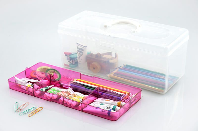 Maxbell Multi-functional Durable Transparent Plastic Storage Box With  Removable Tray Carry Handle Art Supply Craft Storage Tool Box Home  Organizer Container - Aladdin Shoppers at Rs 1185.00, New Delhi