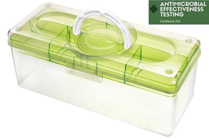 Portable Antibacterial Craft Organizer Box, 5.3 Liter, Plastic File  Cabinet: Streamlined Office Storage
