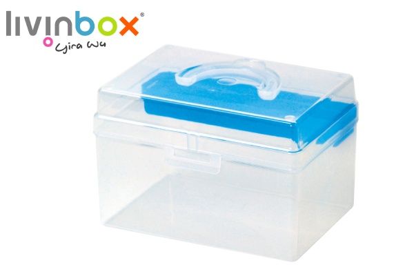Caja organizadora portátil para manualidades con separador, 5.8 litros, Armario de plástico para archivos: almacenamiento de oficina simplificado