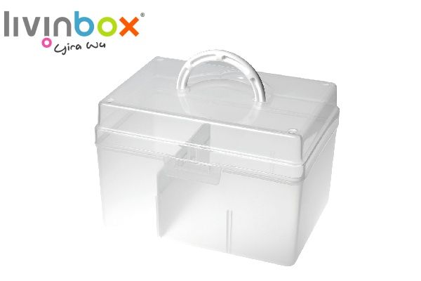 Boîte de rangement portable pour artisanat avec séparateur, 5,8 litres, Armoire à dossiers en plastique : Rangement de bureau simplifié