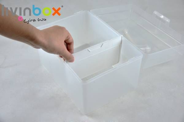Boîte de rangement portable pour artisanat avec séparateur, 5,8 litres, Armoire à dossiers en plastique : Rangement de bureau simplifié