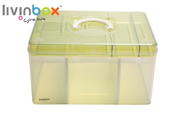 Caja organizadora de manualidades portátil, 12.6 litros, Armario de  plástico para archivos: almacenamiento de oficina simplificado