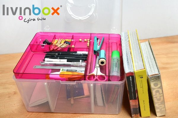 Boîte d'organisation d'artisanat portable, Solutions de rangement en  plastique pour le bureau et la maison