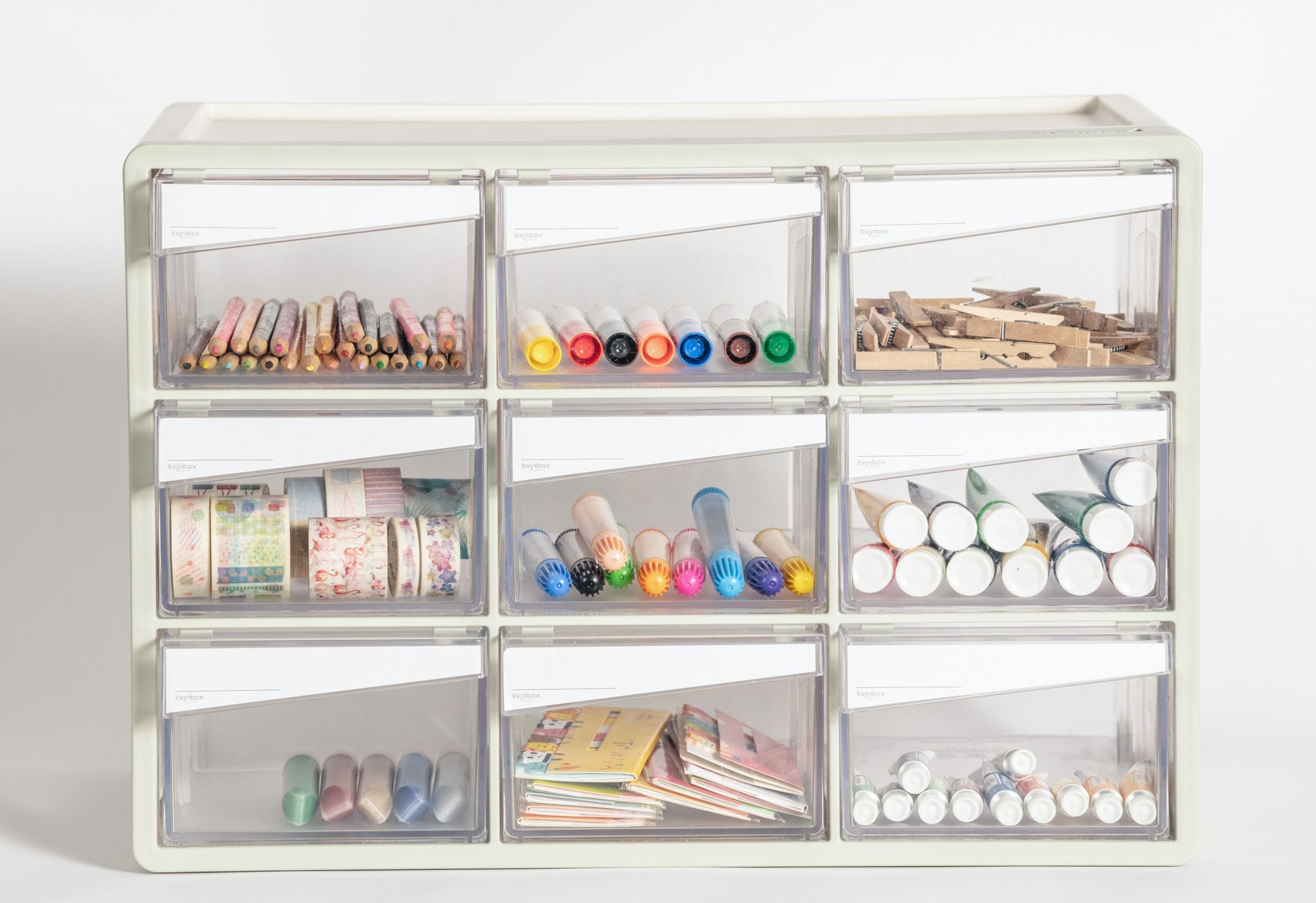 Grand organisateur de bureau en plastique avec 9 tiroirs, Armoire à  dossiers en plastique : Rangement de bureau simplifié