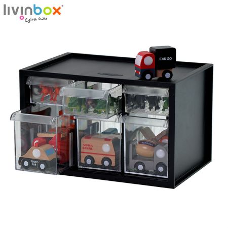 livinboxプラスチック収納ボックス（6段引き出し付き）