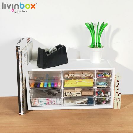 12 ड्रॉयर्स वाला livinbox प्लास्टिक संग्रहण कैबिनेट