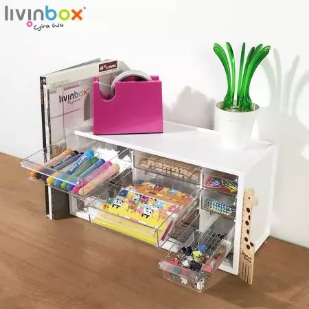 livinbox boîte de rangement en plastique avec 12 tiroirs