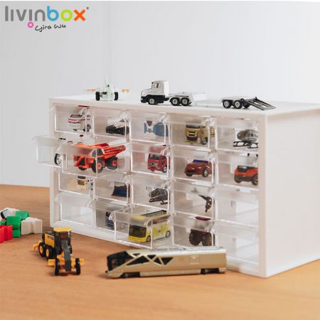 livinbox حاوية تخزين بلاستيكية للمكتب مع 20 درجًا