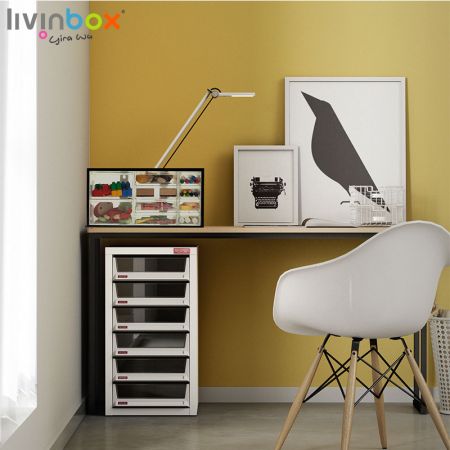 livinbox Kunststoff-Schreibtisch-Aufbewahrungsbehälter mit 10 Schubladen