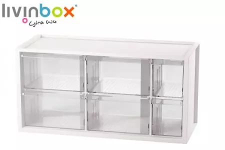 Middle plastic desktop organizer with 6 drawers - Middle plastic desktop organizer with 6 drawers