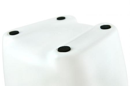 Stool with rubber pads to prevent slippage.