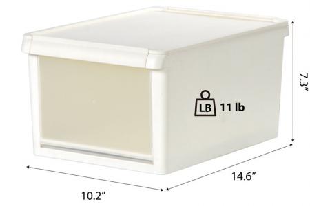 Boîte de rangement à abattant - Volume de 13 litres - Boîte de rangement à porte rabattable pour chaussures.