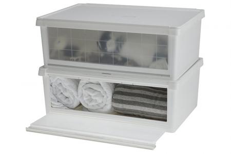 All kinds of home goods fit inside a livinbox drop-down door storage box.