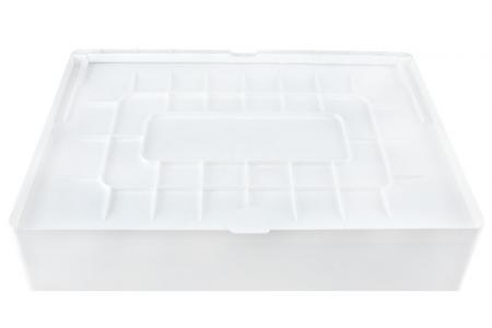 Extra-strength ribs fitted to base of 26L drop-down door storage box.