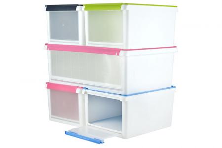 26L drop-down door storage box in combination.