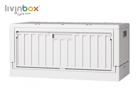 45L Collapsible Plastic Storage Container with Side-Open Door