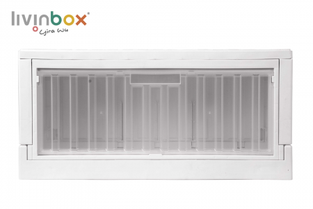livinbox scatola di stoccaggio pieghevole con porta laterale trasparente