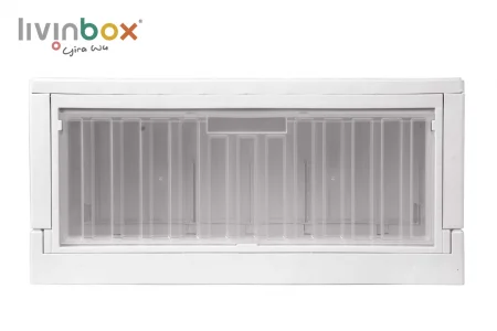 livinbox scatola di stoccaggio pieghevole con porta laterale trasparente