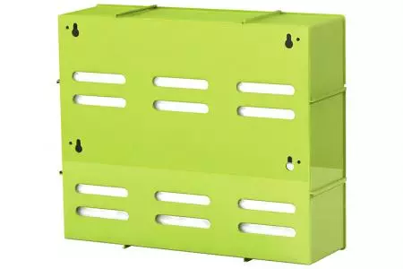 Conjunto de caixas de armazenamento com 6 compartimentos de gaveta em uso.