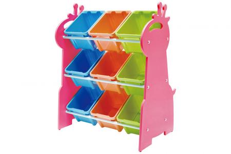 Giraffe Toy Tower with 9 Bins - Giraffe toy tower with 9 bins.