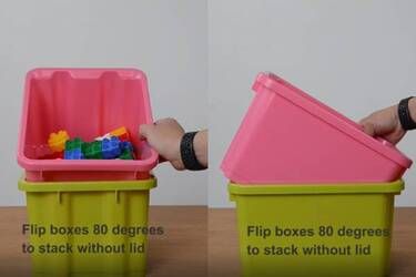 Petite boîte de rangement empilable et emboîtable, 7,5 L, Armoire à  dossiers en plastique : Rangement de bureau simplifié