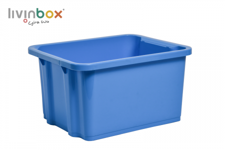 Стопочный контейнер для хранения без крышки, 28 л, синий