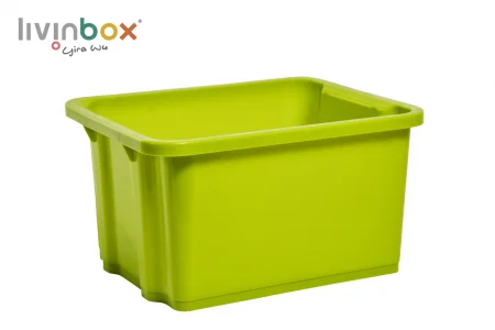 Стопочный контейнер для хранения без крышки, 28 л, зеленый