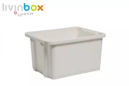 Large stackable and nesting storage bin, 28L