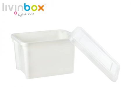 Stackable storage bin with lid, 7.5L, white