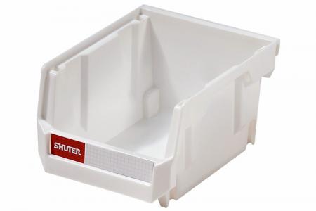 Stacking, Nesting & Hanging Bins - 0.6 Liter - Stacking, nesting and hanging bin (0.6L volume) in white.