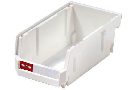 Stacking, Nesting & Hanging Bins - 0.8 Liter - Stacking, nesting and hanging bin (0.8L volume) in white.