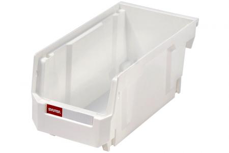 Stacking, Nesting & Hanging Bins - 2.7 Liter - Stacking, nesting and hanging bin (2.7L volume) in white.