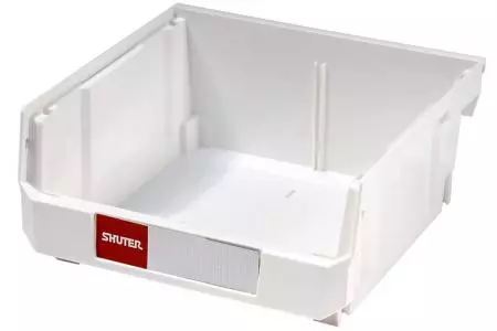 Stacking, Nesting & Hanging Bins - 6.4 Liter - Stacking, nesting and hanging bin (6.4L volume) in white.