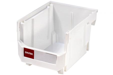 Stacking, Nesting & Hanging Bins - 6.6 Liter - Stacking, nesting and hanging bin (6.6L volume) in white.