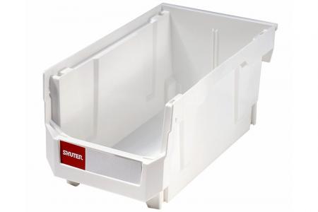 Stacking, Nesting & Hanging Bins - 9.6 Liter - Stacking, nesting and hanging bin (9.6L volume) in white.