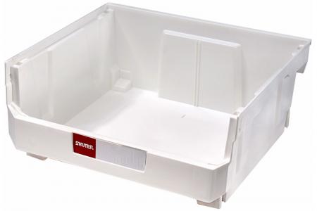 Stapelbare, nestbare und hängende Boxen - 21 Liter - Stapelbare, nestbare und hängende Box (21L Volumen) in Weiß.