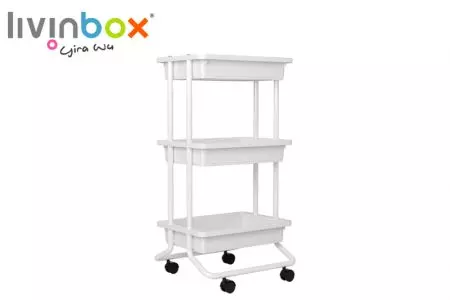 3-Tier Rolling Cart, Tray without venting - 3-Tier Rolling Cart, Tray without venting