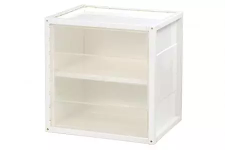 Cube Storage Organizer with Doors - Shelf-and-door INNO Cube 2 for storage in clear.
