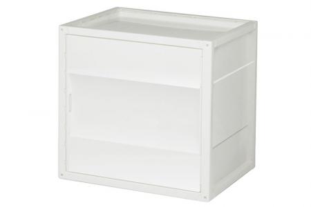 Regal- und Tür-INNO Cube 2 zur Aufbewahrung in Weiß.